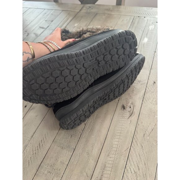 Minnetonka Everett Suede Leather + Faux Fur Winter Boots Booties Black Size 10 - Picture 7 of 7